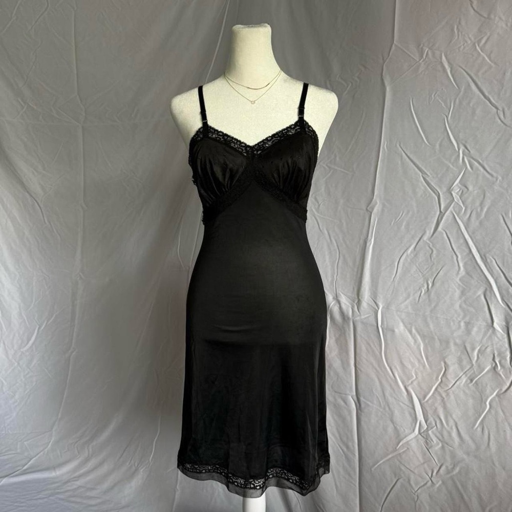vtg american maid black slip dress